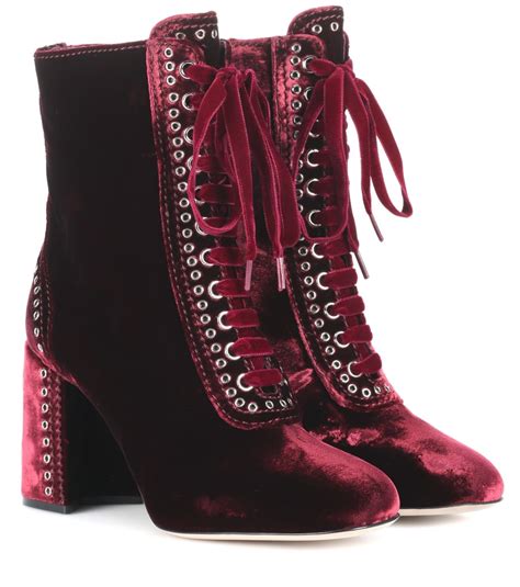 miu miu velvet boots|Women's Miu Miu Shoes .